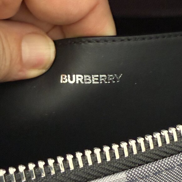 Burberry Navy Grey IP Check Canvas Leather MD Sonny Belt Bag - Picture 10 of 16